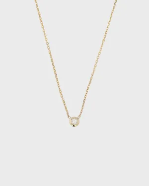 0.035 TCW Round Moissanite Diamond Bezel Necklace