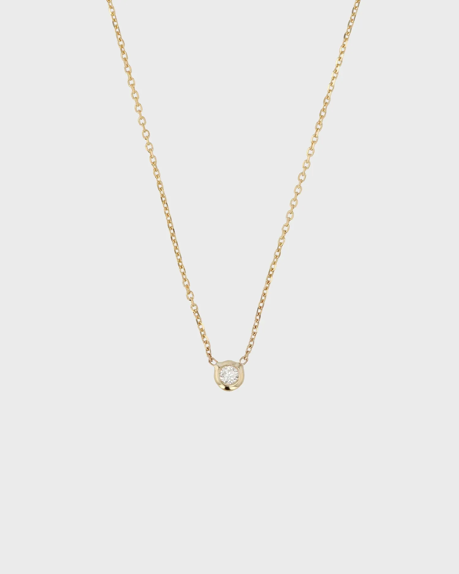 0.035 TCW Round Moissanite Diamond Bezel Necklace