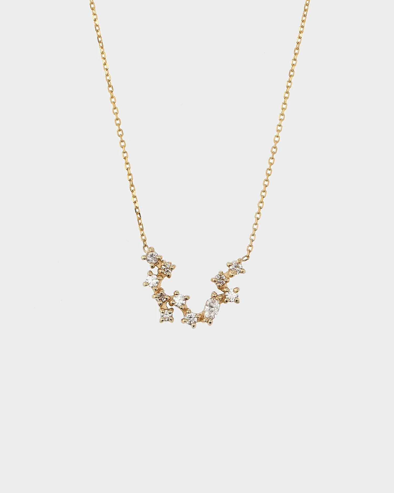 0.155 TCW Round & Oval Moissanite Diamond Cluster Necklace