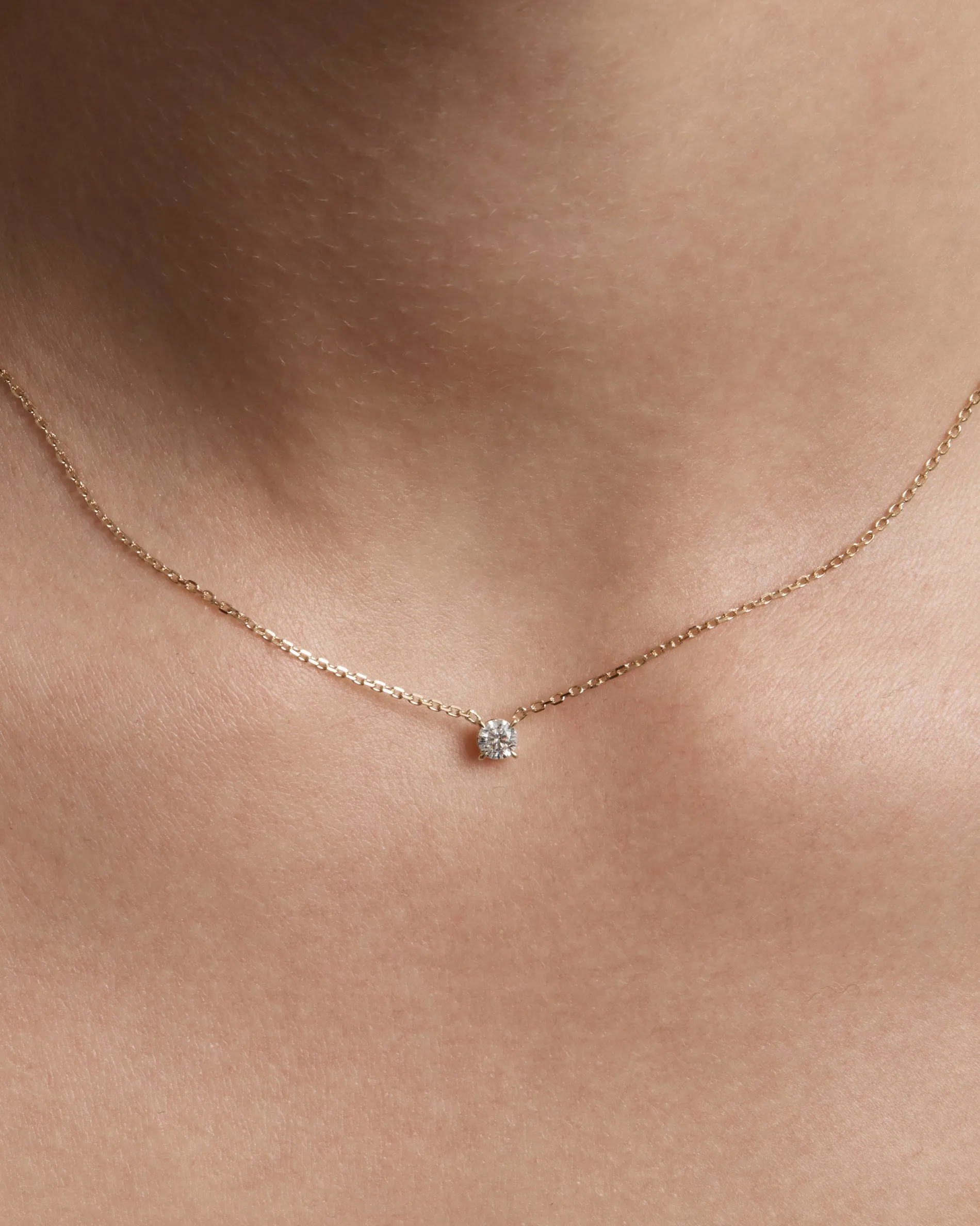 0.25 TCW Round Moissanite Diamond Solitaire Necklace