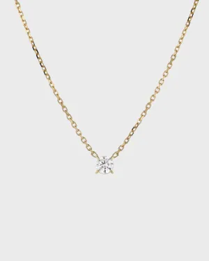 0.25 TCW Round Moissanite Diamond Solitaire Necklace