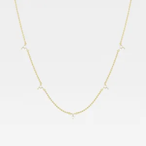 0.38 TCW Round Moissanite Diamond Dangle Necklace