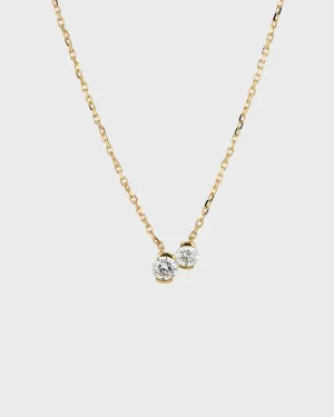 0.42 TCW Round Moissanite Diamond Two Stone Necklace