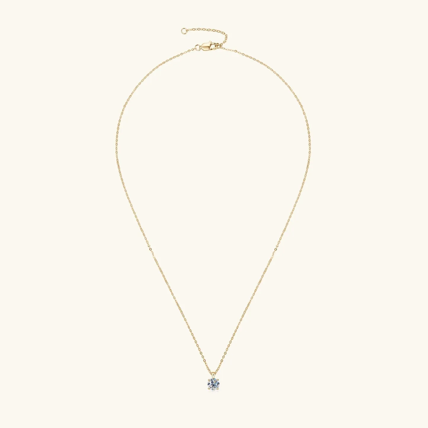 1.0 CT Round Moissanite Diamond Solitaire Necklace