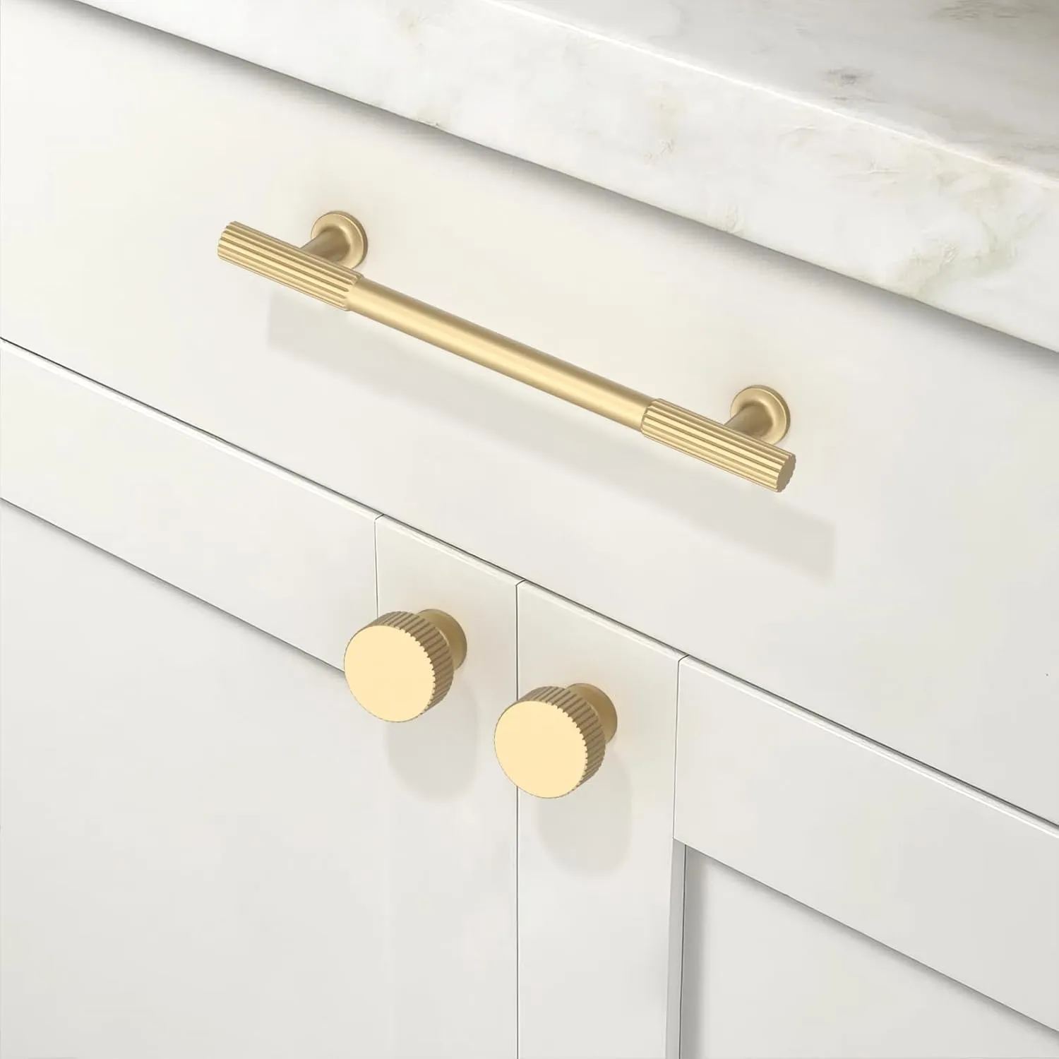 10 Pack Brushed Gold Cabinet Pulls 5 Inch(128mm) Kitchen Cabinet Handles Cabinet Hardware for Drawer Pulls