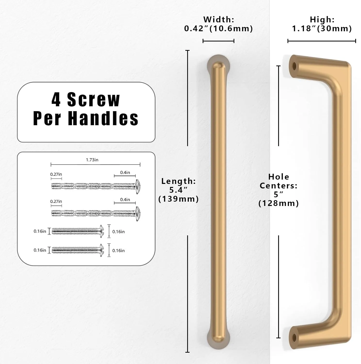 10 Pack Champagne Bronze Cabinet Pulls 5 Inch(128mm) Kitchen Cabinet Handles Cabinet Hardware for Drawer Pulls