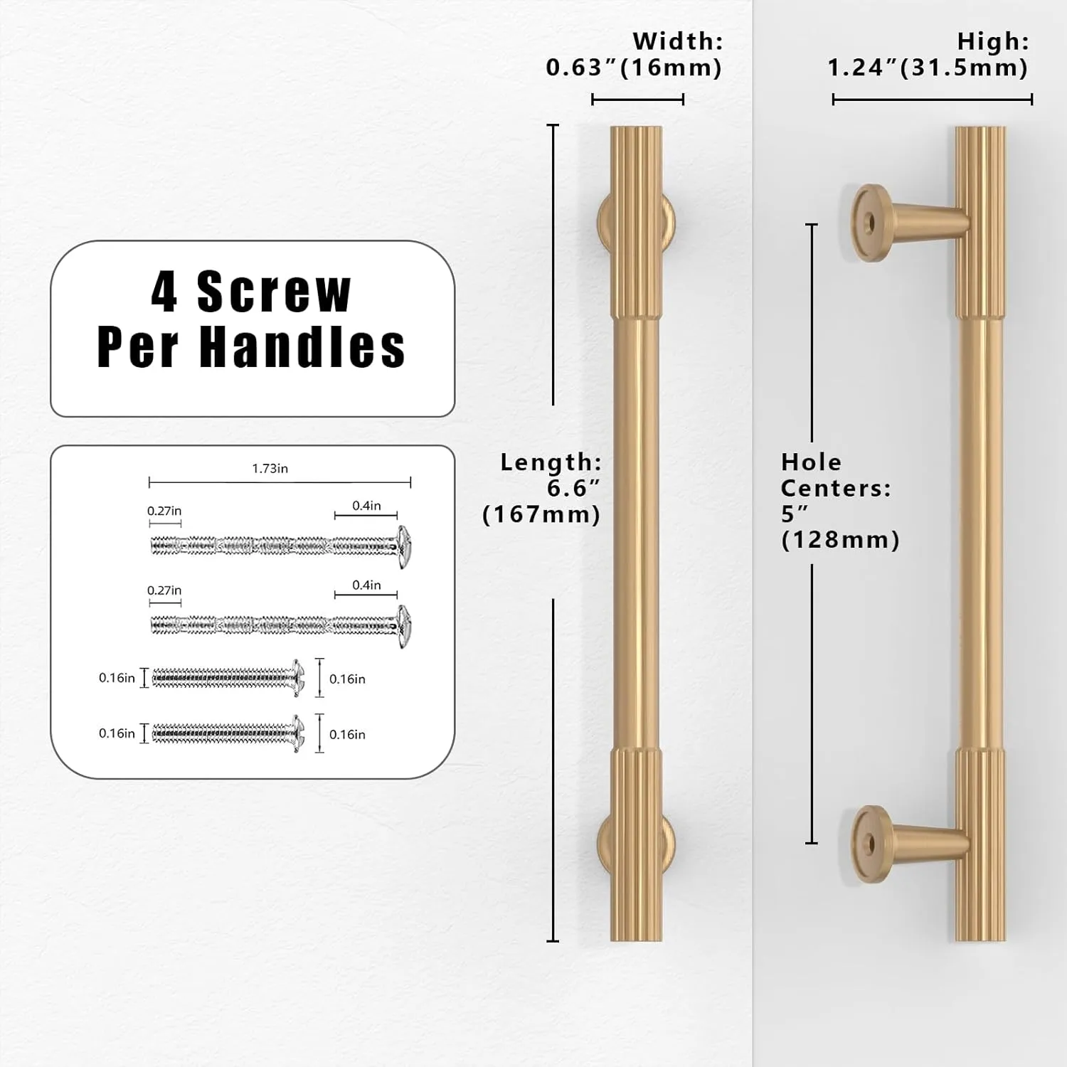 10 Pack Champagne Bronze Cabinet Pulls 5 Inch(128mm) Kitchen Cabinet Handles Cabinet Hardware for Drawer Pulls
