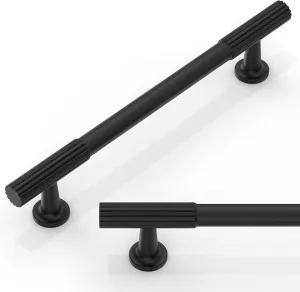 10 Pack Matte Black Cabinet Pulls 5 Inch(128mm) Kitchen Cabinet Handles Cabinet Hardware for Drawer Pulls
