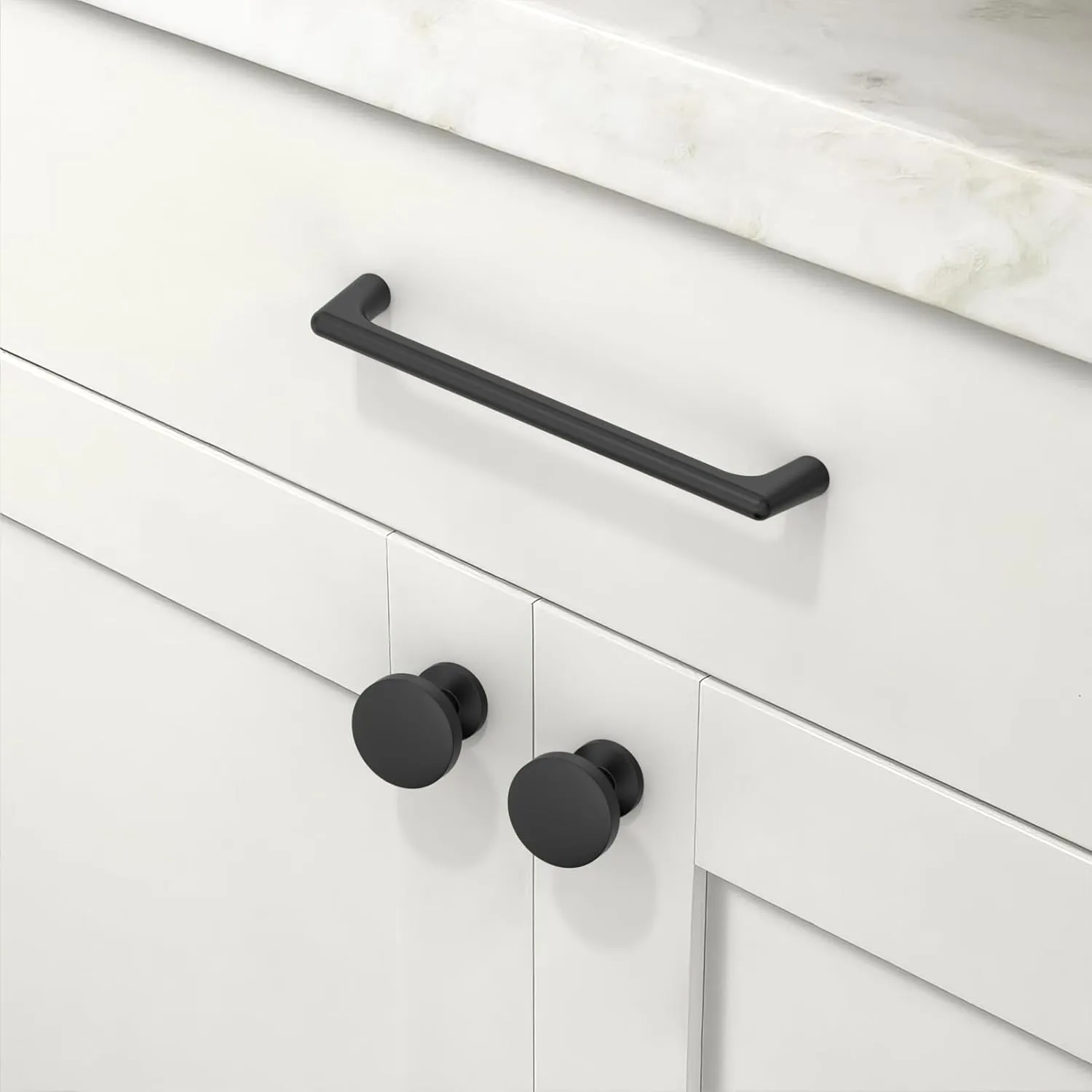 10 Pack Matte Black Cabinet Pulls 5 Inch(128mm) Kitchen Cabinet Handles Cabinet Hardware for Drawer Pulls