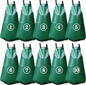10 PCS 20 Gallon Tree Watering Bags Reusable Heavy Duty Slow Release Tree Irrigation System for Trees, Premium PVC Tree Drip Irrigation Bags
