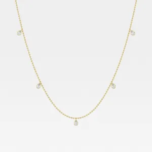 1.0 TCW Pear Moissanite Diamond Dangle Necklace