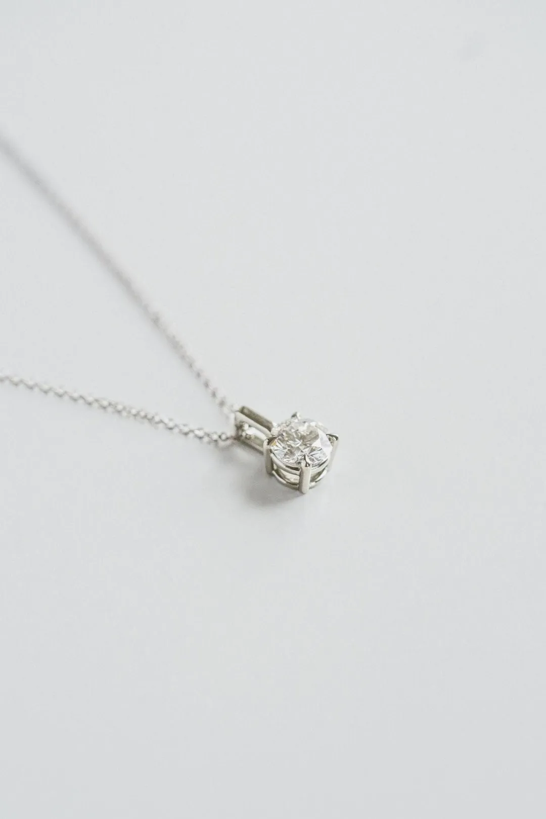 1.0 TCW Round Moissanite Diamond Solitaire Necklace