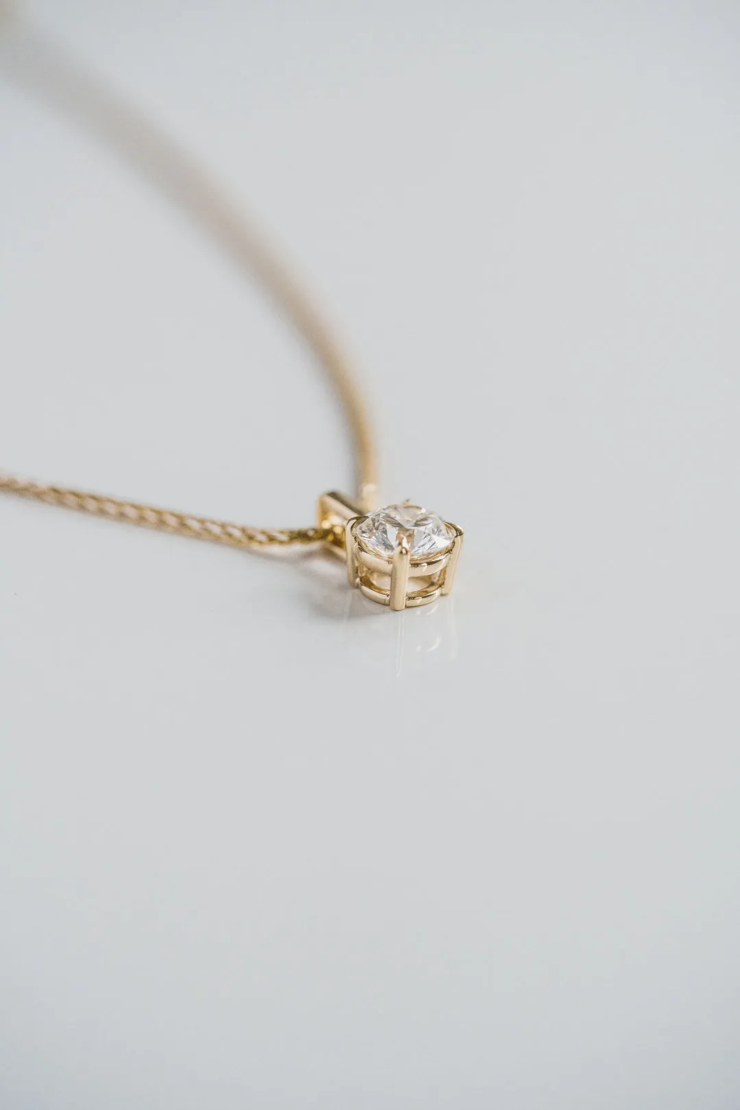 1.0 TCW Round Moissanite Diamond Solitaire Necklace