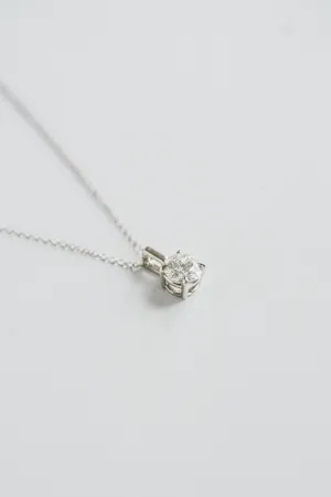 1.0 TCW Round Moissanite Diamond Solitaire Necklace