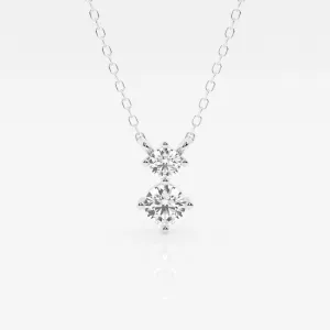 1.0 TCW Round Moissanite Diamond Two Stone Necklace