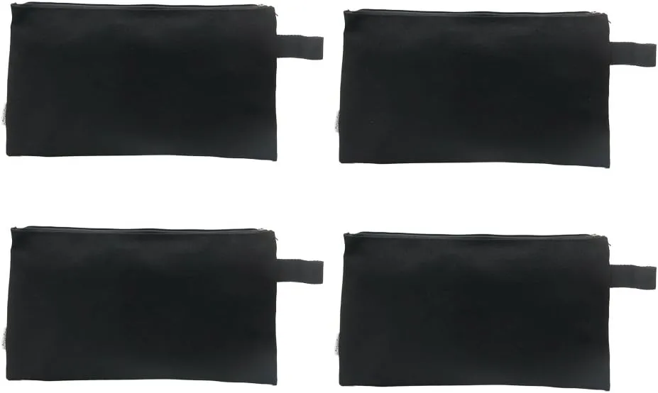 100% Cotton 16oz Heavy Duty Multi-purpose Canvas Zipper Tool Bag Organize Storage Pouch 4-pack