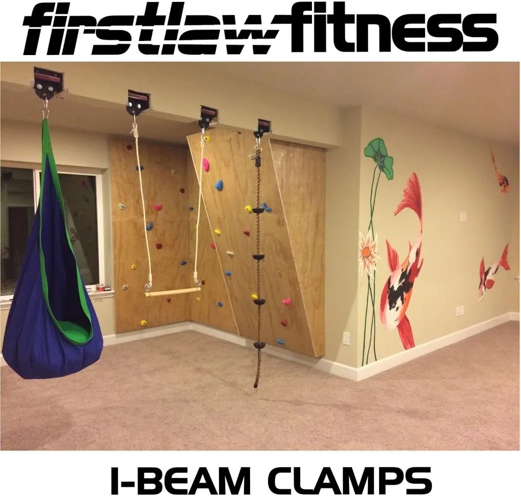 1000 LBS I-Beam Clamp - (Select 3.0" to 3.75" Wide) - for Gymnastic Rings - Climbing Ropes - Heavy Bags - Multi-Sports Made in The USA