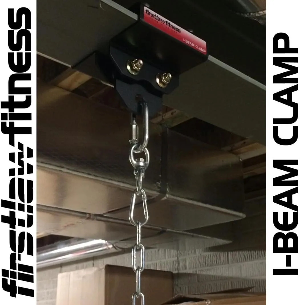 1000 LBS I-Beam Clamp - (Select 3.0" to 3.75" Wide) - for Gymnastic Rings - Climbing Ropes - Heavy Bags - Multi-Sports Made in The USA