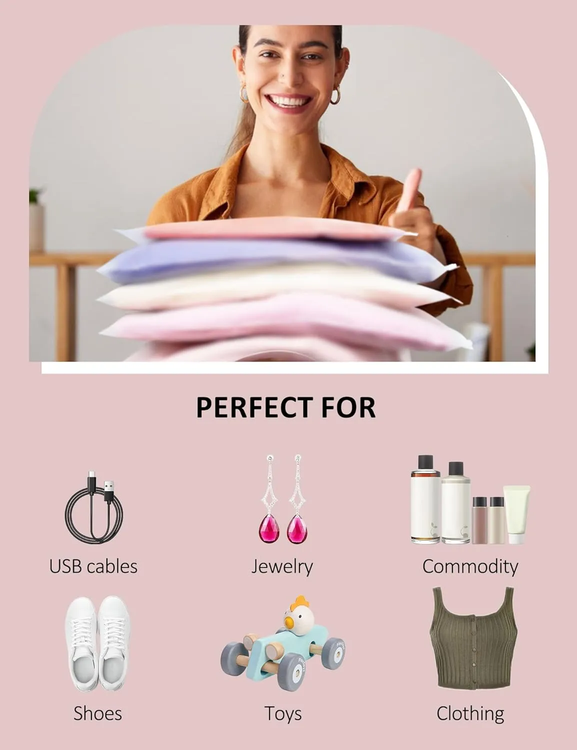 100Pcs Shirt Bags, 10" x 13" Frosted Zipper Plastic Bags for Clothes, Resealable Shirt Shipping Packaging Bag, 3 Mil