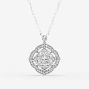 1.02 TCW Round Moissanite Diamond Cross Necklace