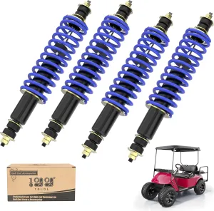 10L0L Golf Cart Front/Rear Absorber Shocks, Upgrade Coil Overload Heavy Duty Shock Absorber for EZGO TXT Medalist 1994-UP Gas or Electric, OEM#70928-G01 70630-G01 76418-G01(Red & Blue)