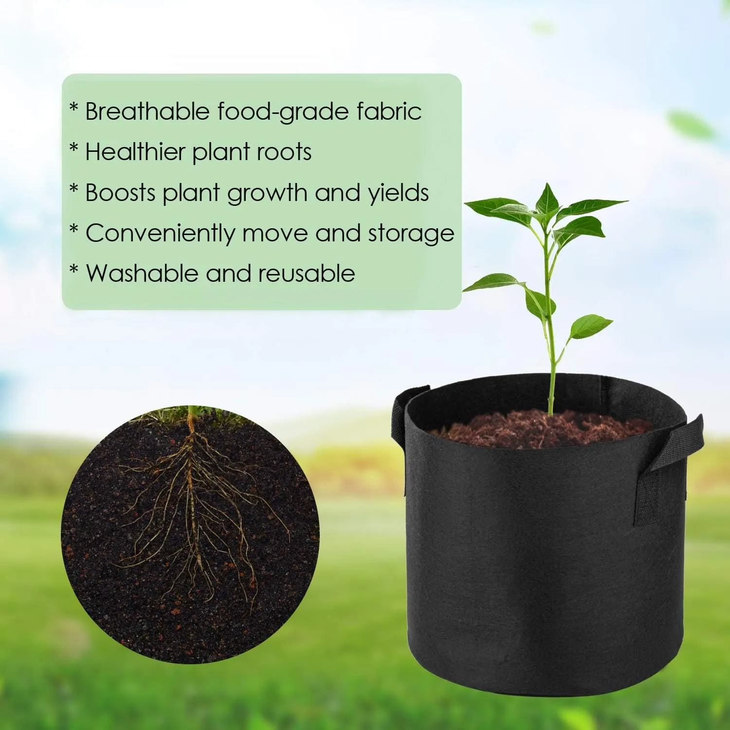 12-Pack 25 Gallon Grow Bags Heavy Duty Container Thickened Nonwoven Fabric Plant Pots with Handles