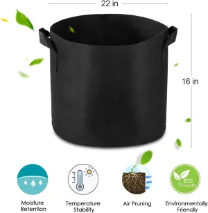 12-Pack 25 Gallon Grow Bags Heavy Duty Container Thickened Nonwoven Fabric Plant Pots with Handles