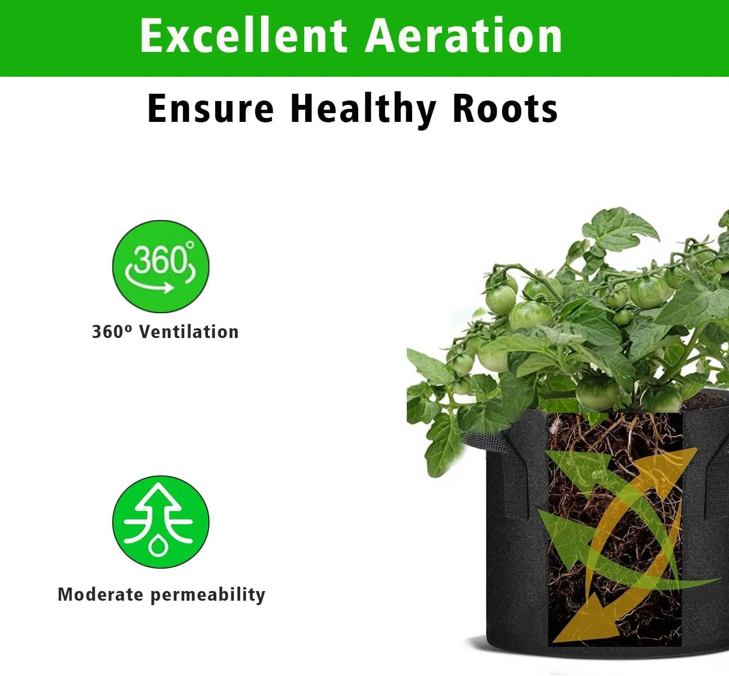 12 Packs Grow Bags, Heavy Duty Fabric Pots, Growing Containers for Planting Vegetables, Flowers (12, 3 Gallon)