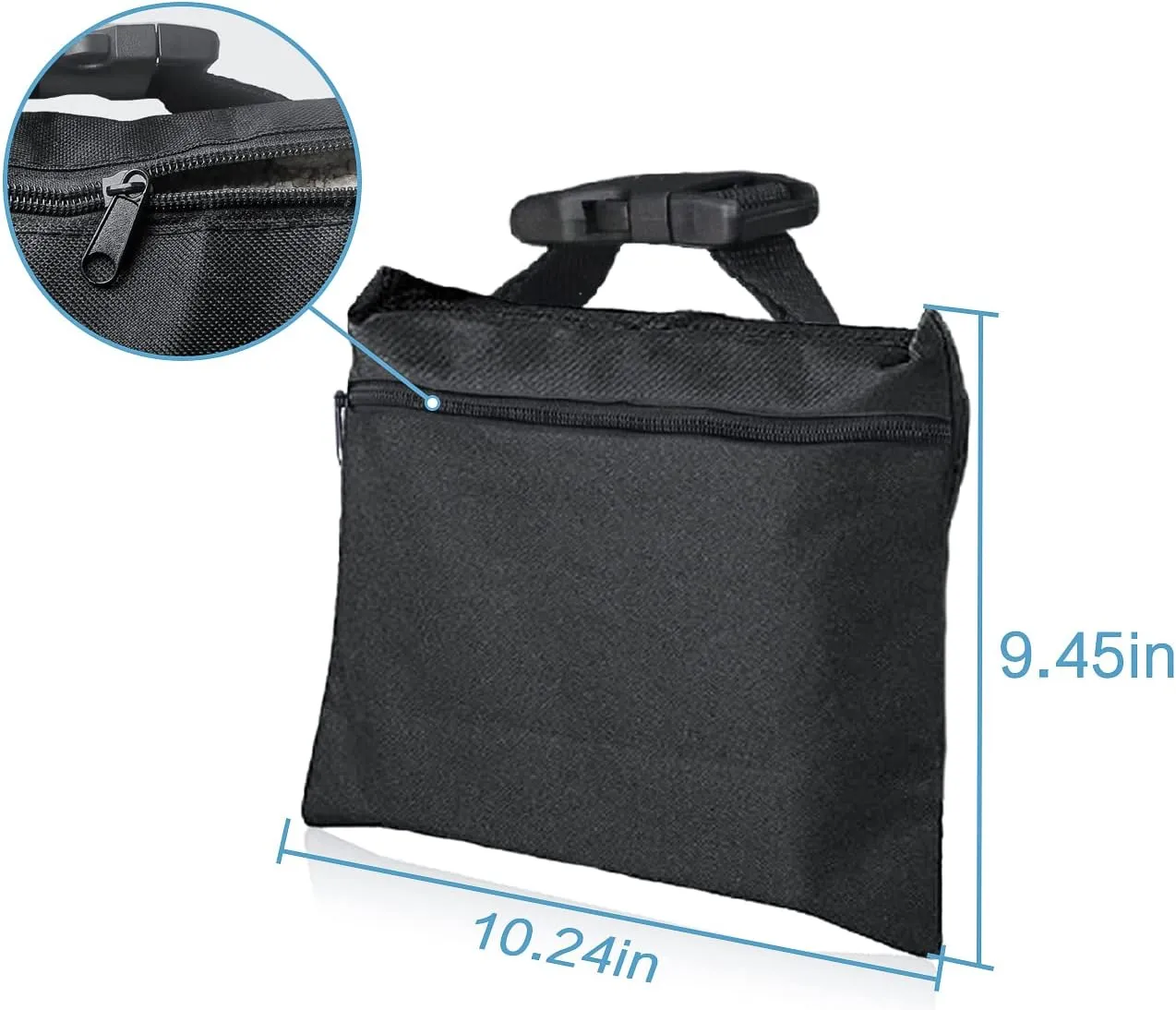 12 Packs Sandbags with 12 PE Bags, Heavy Duty Sand Bags, Sand Bags for Weight with Zipper and Buckle Straps for Support Light Stand, More 2/4/6/8/10/12 Packs Sand Bag to Choose.