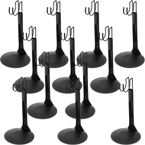 12 Pcs Black Adjustable Doll Stand for 8 to 12 Inch Dolls Action Figure Display Stand with Expandable Waist Wire for Action Figure Accessories