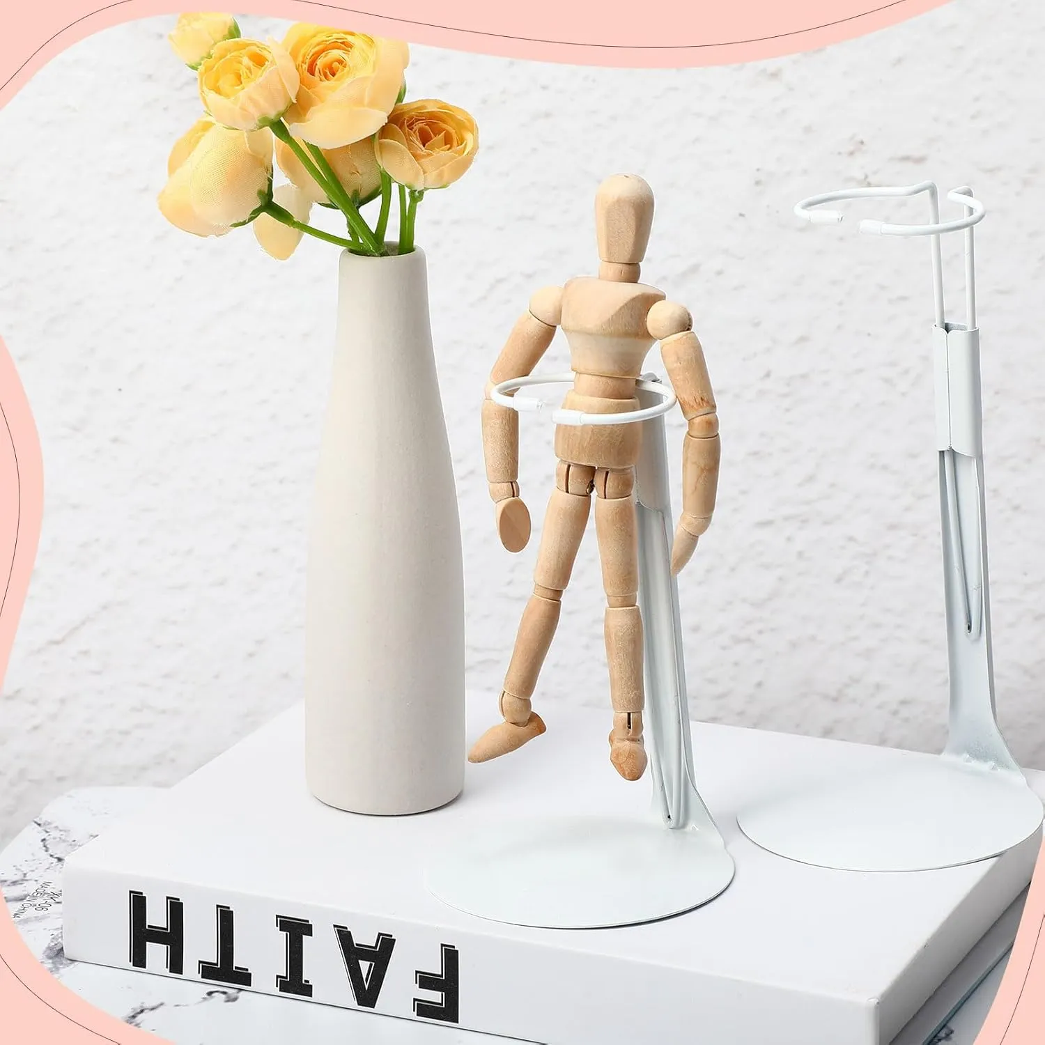 12 Pcs Doll Stand Action Figure Stands with Expandable Waist Wire for 8" to 12" Dolls and Action Figure(White)