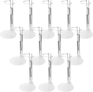 12 Pcs Doll Stand Action Figure Stands with Expandable Waist Wire for 8" to 12" Dolls and Action Figure(White)