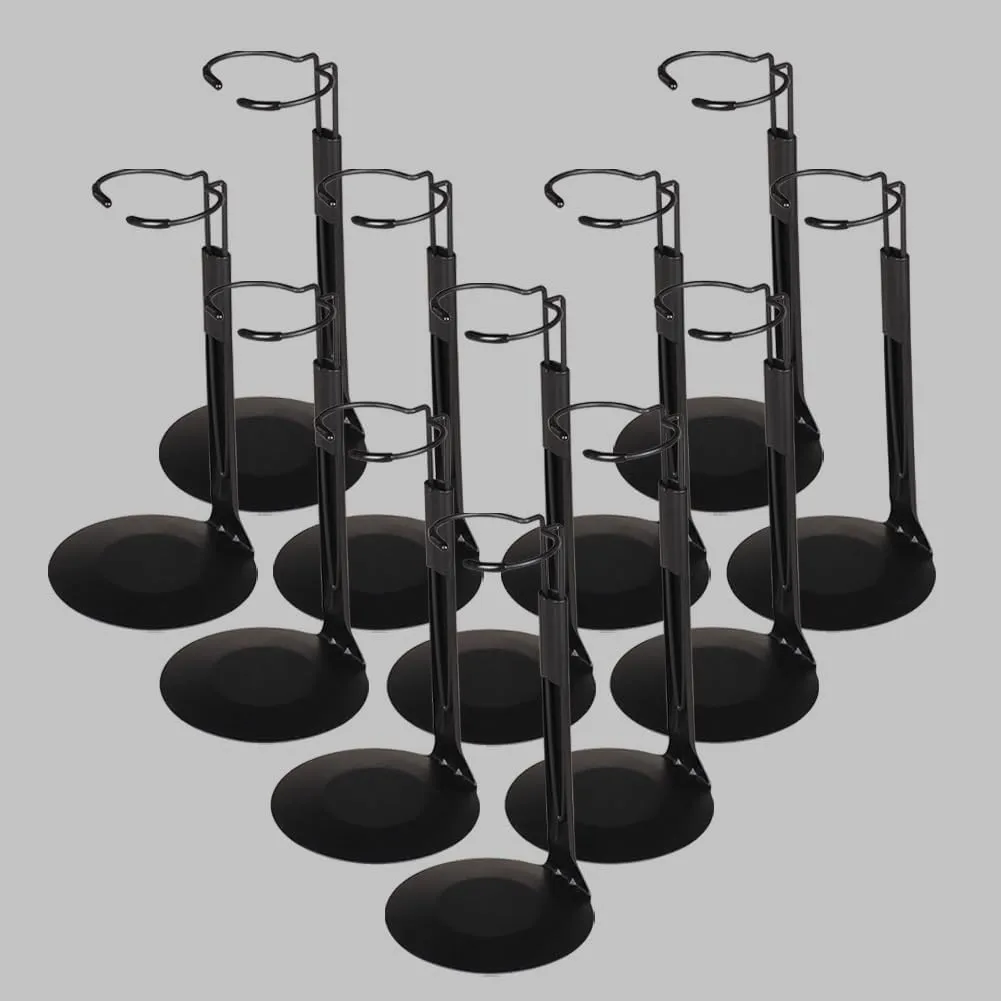 12-Piece Adjustable Doll Stand Set for 8-14 Inch Fashion Dolls & Action Figures | Retractable Waist Display Stand for 10, 11, 12, 13, 14 Inch 1/6 Scale Doll Accessories - Home Store Party Display