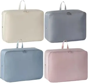 1/2/4PCS Foldable Compression Packing Bag Home Large Capacity Clothes Storage Bag Travel Portable Handheld Compression Bag(Mix-4Pcs,40X30X12cm)