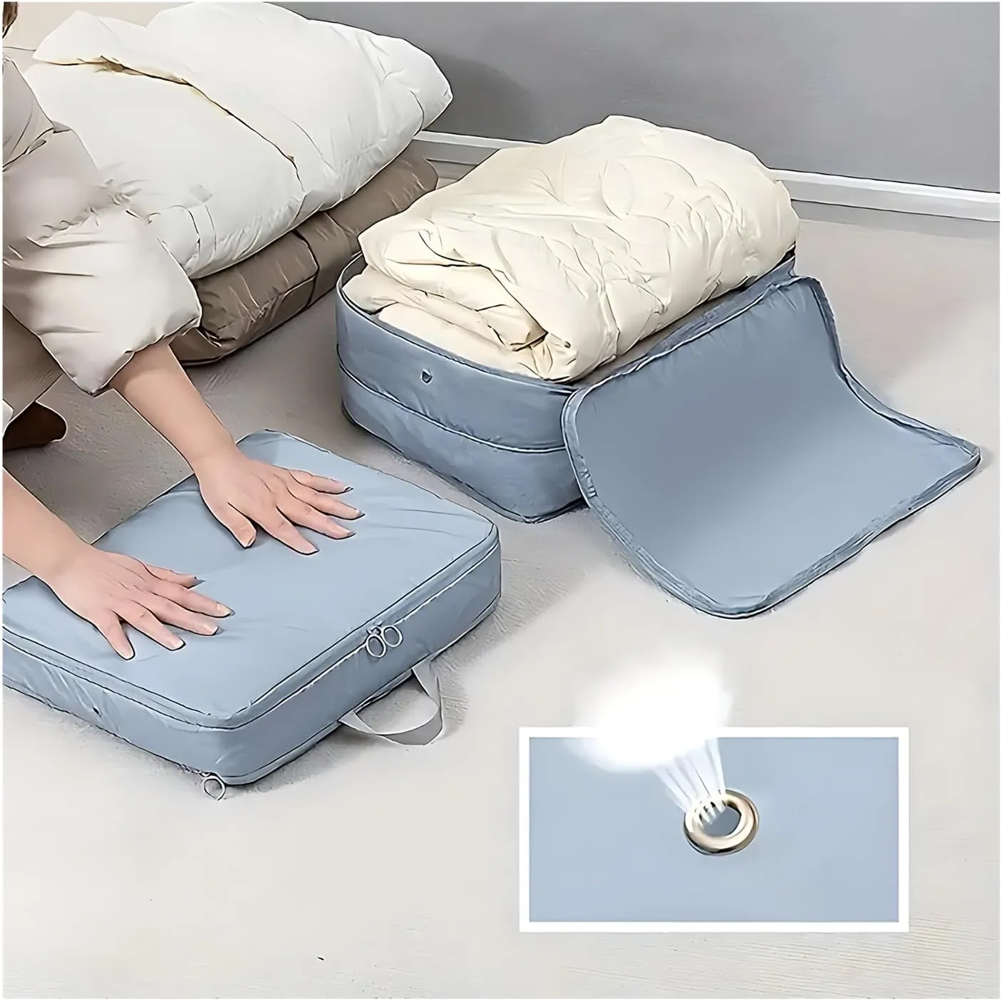 1/2/4PCS Foldable Compression Packing Bag Home Large Capacity Clothes Storage Bag Travel Portable Handheld Compression Bag(Pink,40X30X18cm)