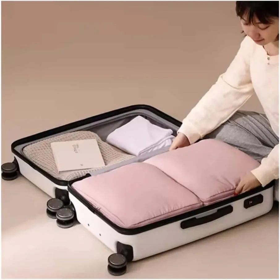 1/2/4PCS Foldable Compression Packing Bag Home Large Capacity Clothes Storage Bag Travel Portable Handheld Compression Bag(Pink,40X30X18cm)