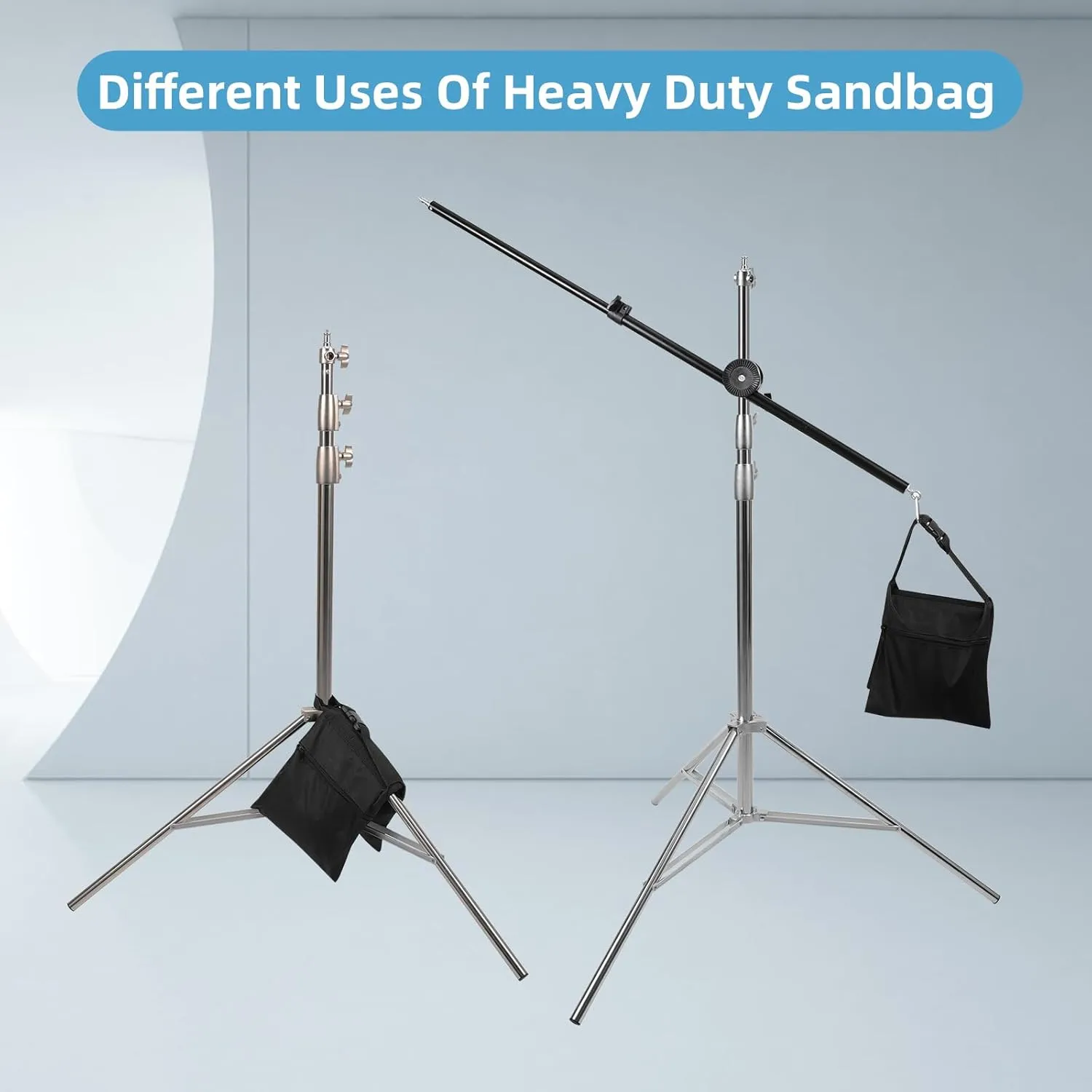 14 Packs Sandbags, Heavy Duty Sand Bags with 28 PE Bags, Sand Bags with Buckle Straps for Support Light Stand, C Stand, Light Stand with Caster, More 2/4/6/8/10/12/14 Packs Sandbag to Choose.