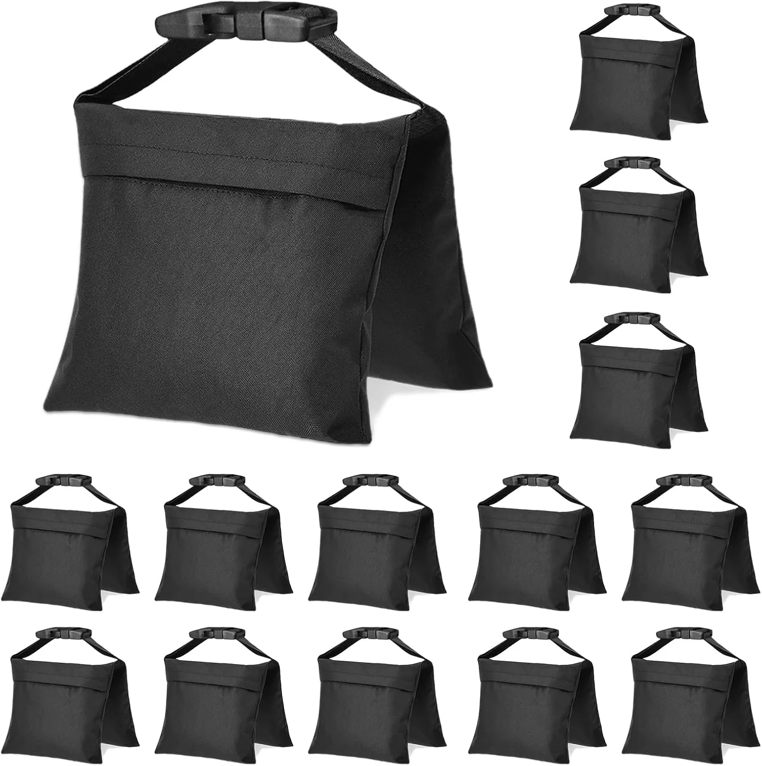 14 Packs Sandbags, Heavy Duty Sand Bags with 28 PE Bags, Sand Bags with Buckle Straps for Support Light Stand, C Stand, Light Stand with Caster, More 2/4/6/8/10/12/14 Packs Sandbag to Choose.