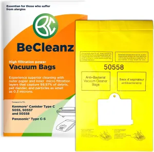 15 pack Replacement Vacuum Bags for Kenmore Canister - Vacuum Cleaner Bags Compatible with Kenmore Type C/Q 50555 50557 50558 and Panasonic Type C-5, Replacement Vacuum Cleaner Dust Bag