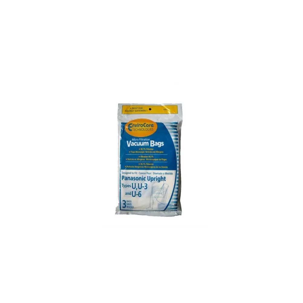 15 Panasonic U, U-3 & U-6 Microfiltration Vacuum Bags