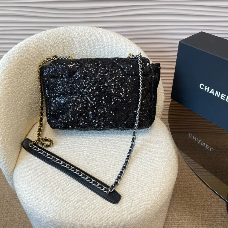 19 Streamlined Quilted CC - Sequins Black ESMEE Black Bag Budget-conscious