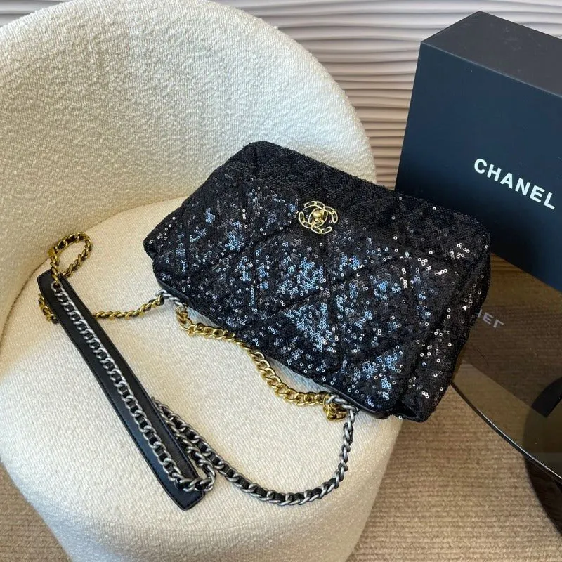19 Streamlined Quilted CC - Sequins Black ESMEE Black Bag Budget-conscious