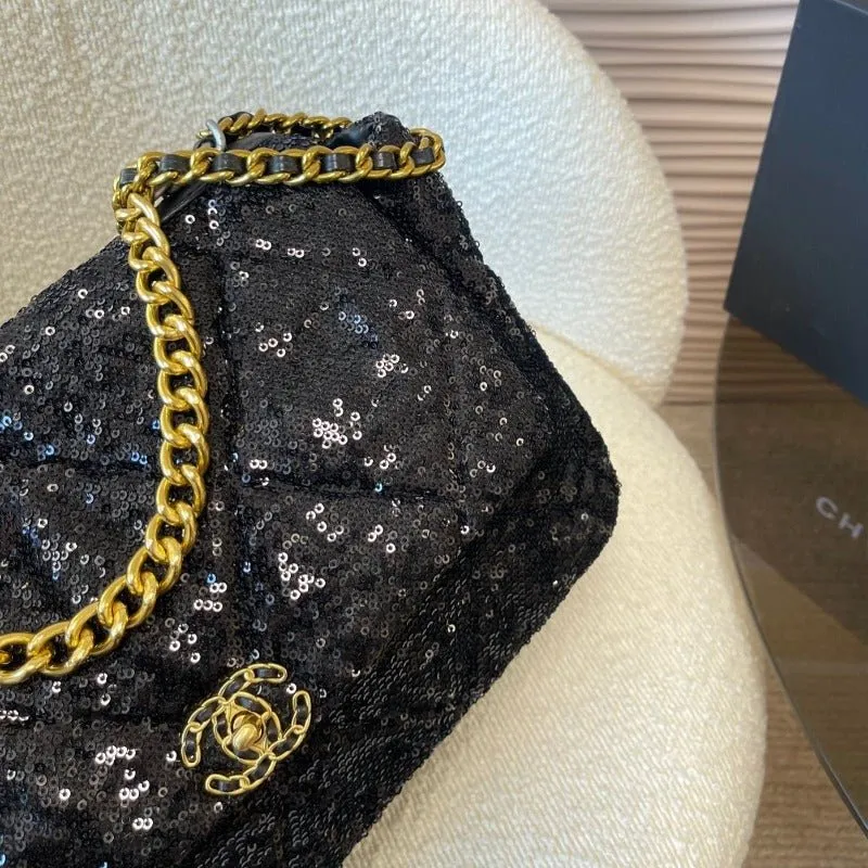 19 Streamlined Quilted CC - Sequins Black ESMEE Black Bag Budget-conscious