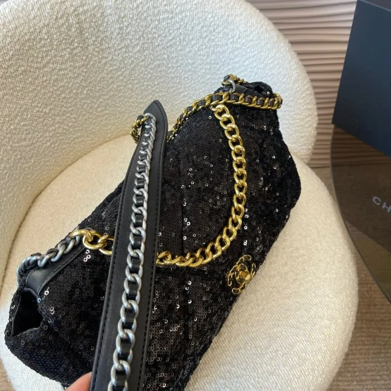 19 Streamlined Quilted CC - Sequins Black ESMEE Black Bag Budget-conscious