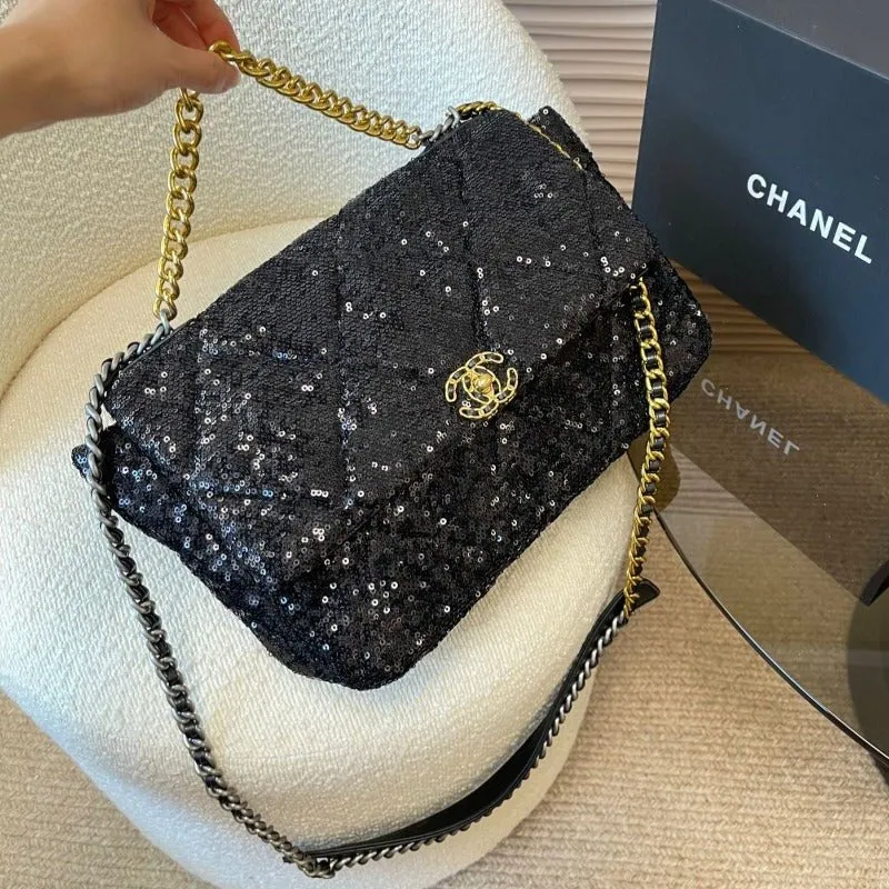 19 Streamlined Quilted CC - Sequins Black ESMEE Black Bag Budget-conscious