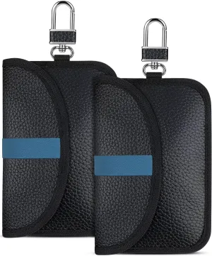 2 Pack Faraday Bags for Key Fob, Signal Blocking Pouch for Car Anti Theft Device Shields Against All Signal Types, Car Fob Protector Fits Most Keyfobs