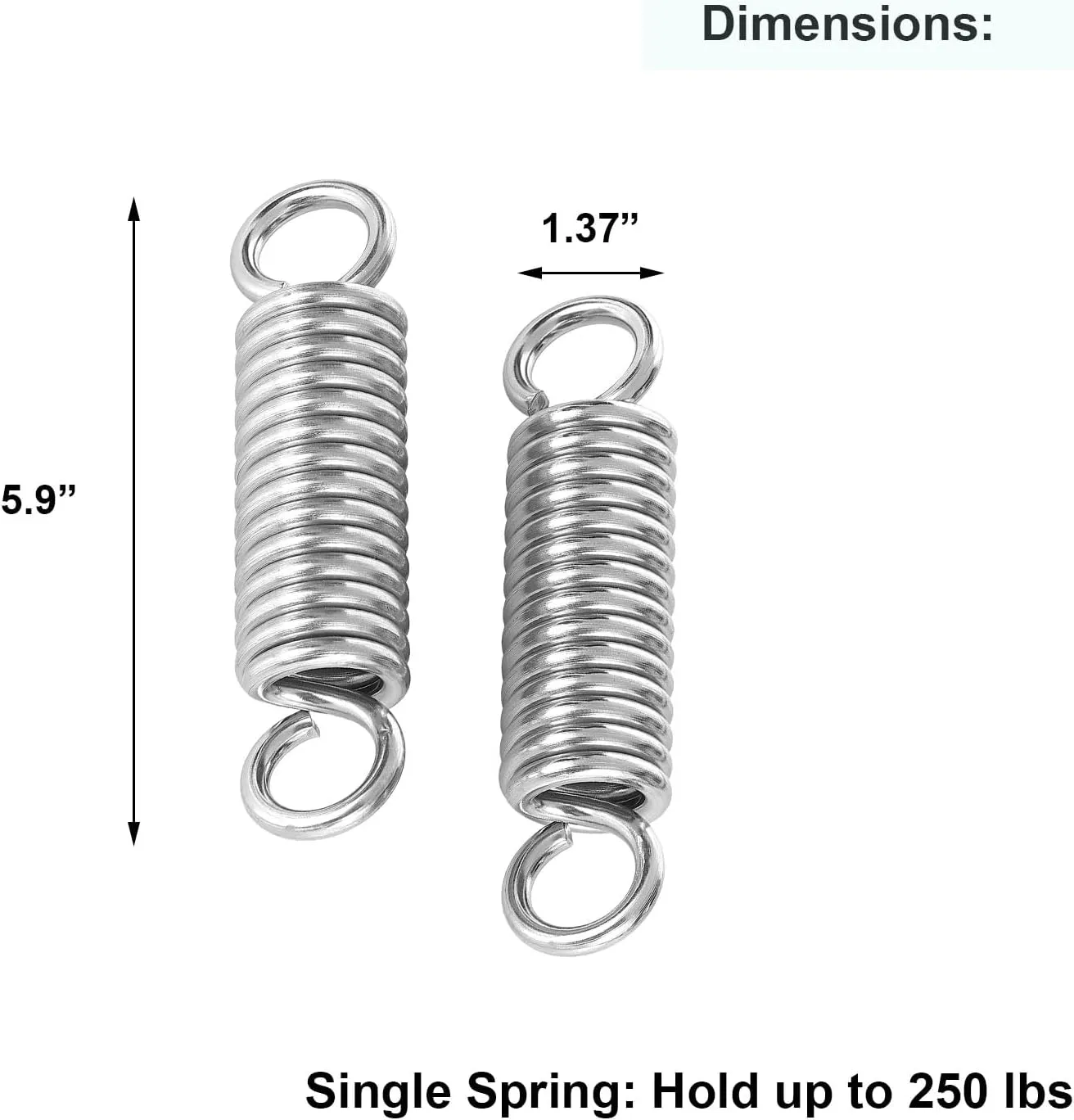 2 Pack Hammock Hanging Kit Swing Spring, Stainless Steel Hanging Porch Suspension Hook for Sandbag, Punching Bags, Hanging Chair, Swing Seat, Rocking Seat, 250lb Capacity…