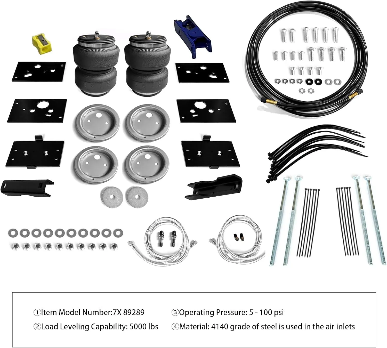 2 Pcs Air Spring Bags Suspension Kit 89289 Fits for 2014-2024 Dodge Ram 2500 and Ram 2500 2WD/4WD Pickups with 5000 lbs Towing Capacity