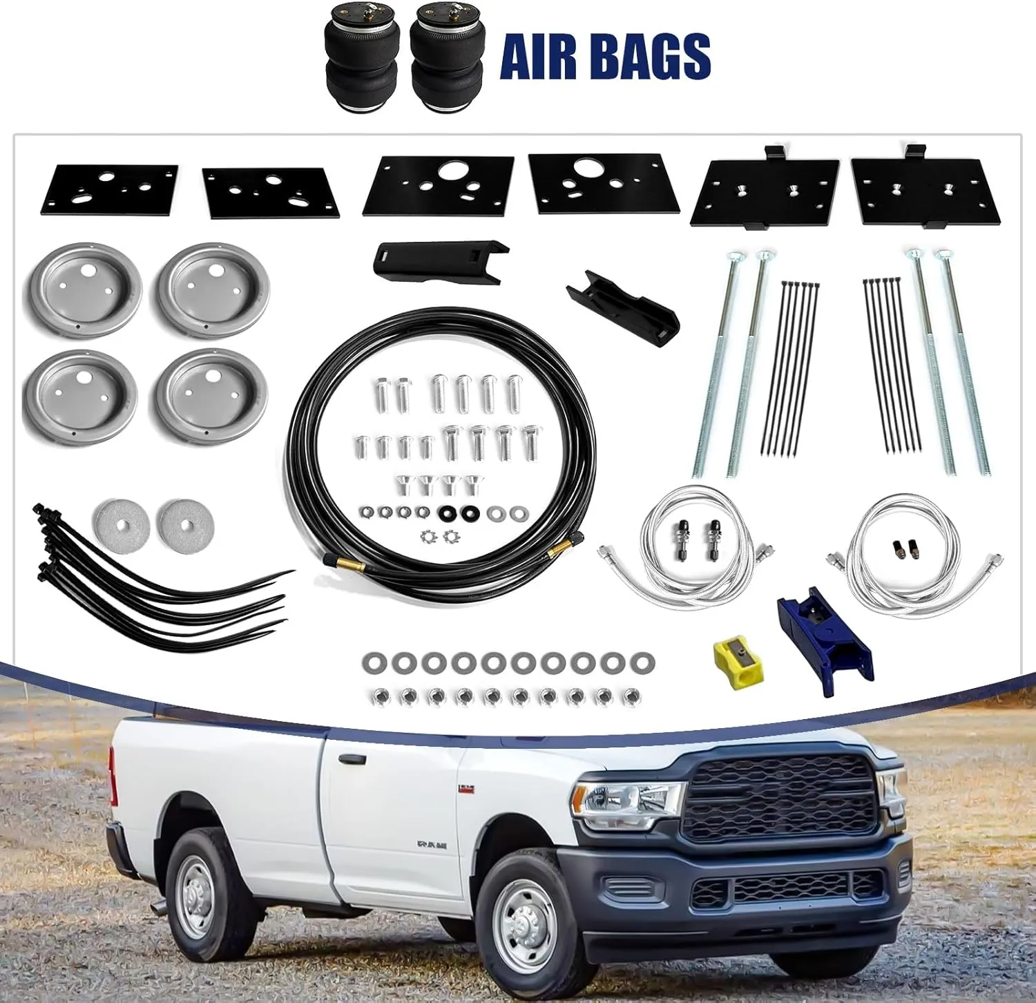 2 Pcs Air Spring Bags Suspension Kit 89289 Fits for 2014-2024 Dodge Ram 2500 and Ram 2500 2WD/4WD Pickups with 5000 lbs Towing Capacity
