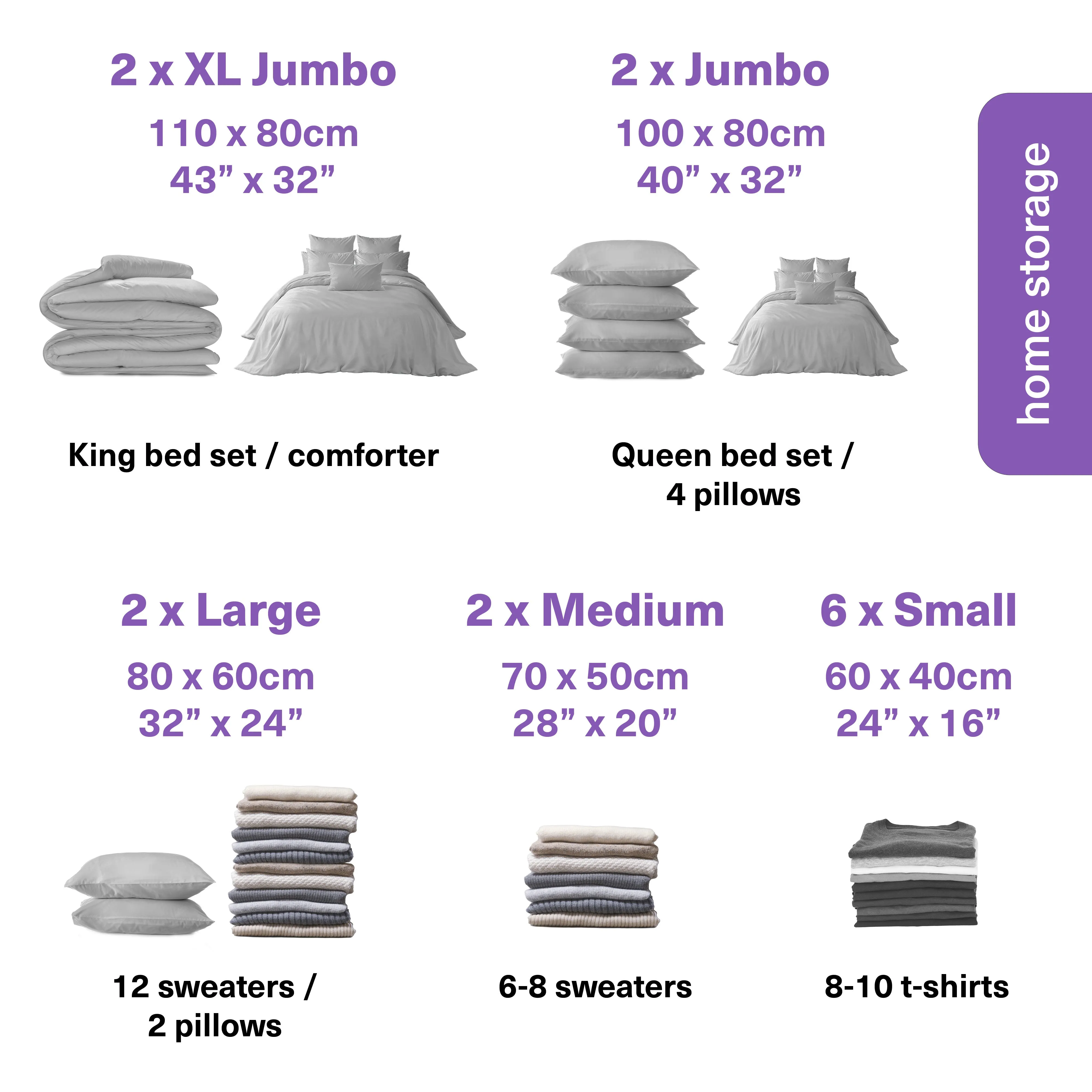 20 Vacuum Storage Bag Set (Multiple Sizes)